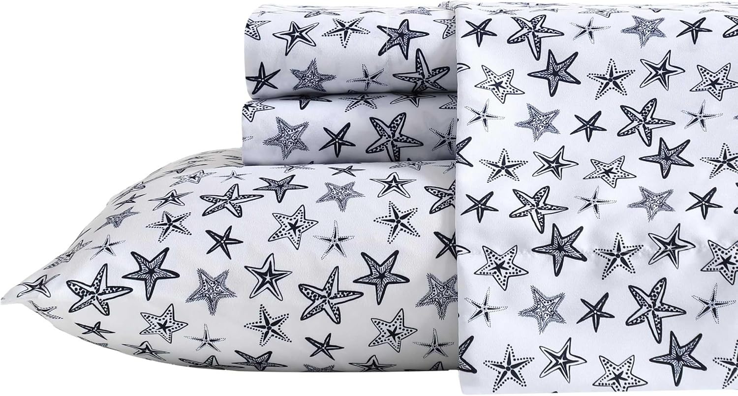 image:imageNautica Twin Size Sheet Set Crisp amp Cool Bedding with a Light and Breathable Feel 3 Piece Bed Sheets with Deep Pocket Fitted Sheet amp Matching Pillowcase Beasley Stripe GreenSaltwater Stars Blue
