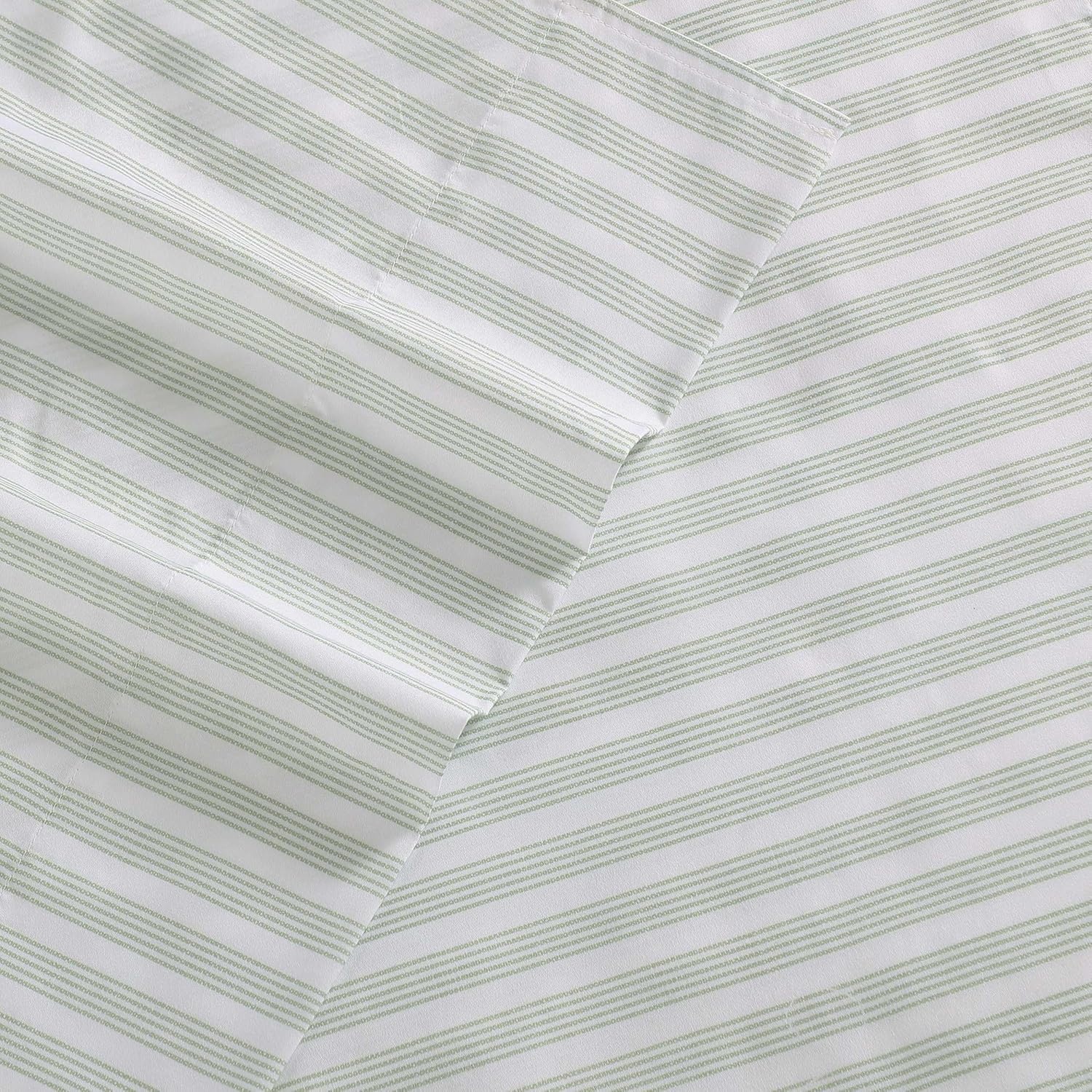 image:imageNautica Twin Size Sheet Set Crisp amp Cool Bedding with a Light and Breathable Feel 3 Piece Bed Sheets with Deep Pocket Fitted Sheet amp Matching Pillowcase Beasley Stripe GreenBeasley Stripe Green
