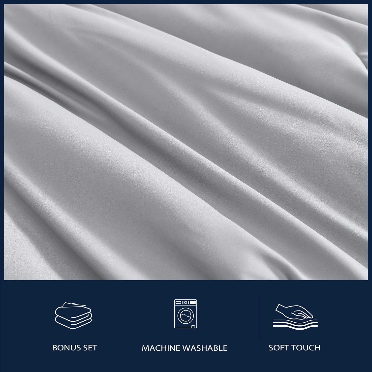 image:imageNautica Twin XL Comforter Set Soft amp Reversible Bedding with Bonus Bed Sheets amp Pillowcases 5Piece Bed Set Hayes SolidHarmead GreyHayes SolidHarmead Grey