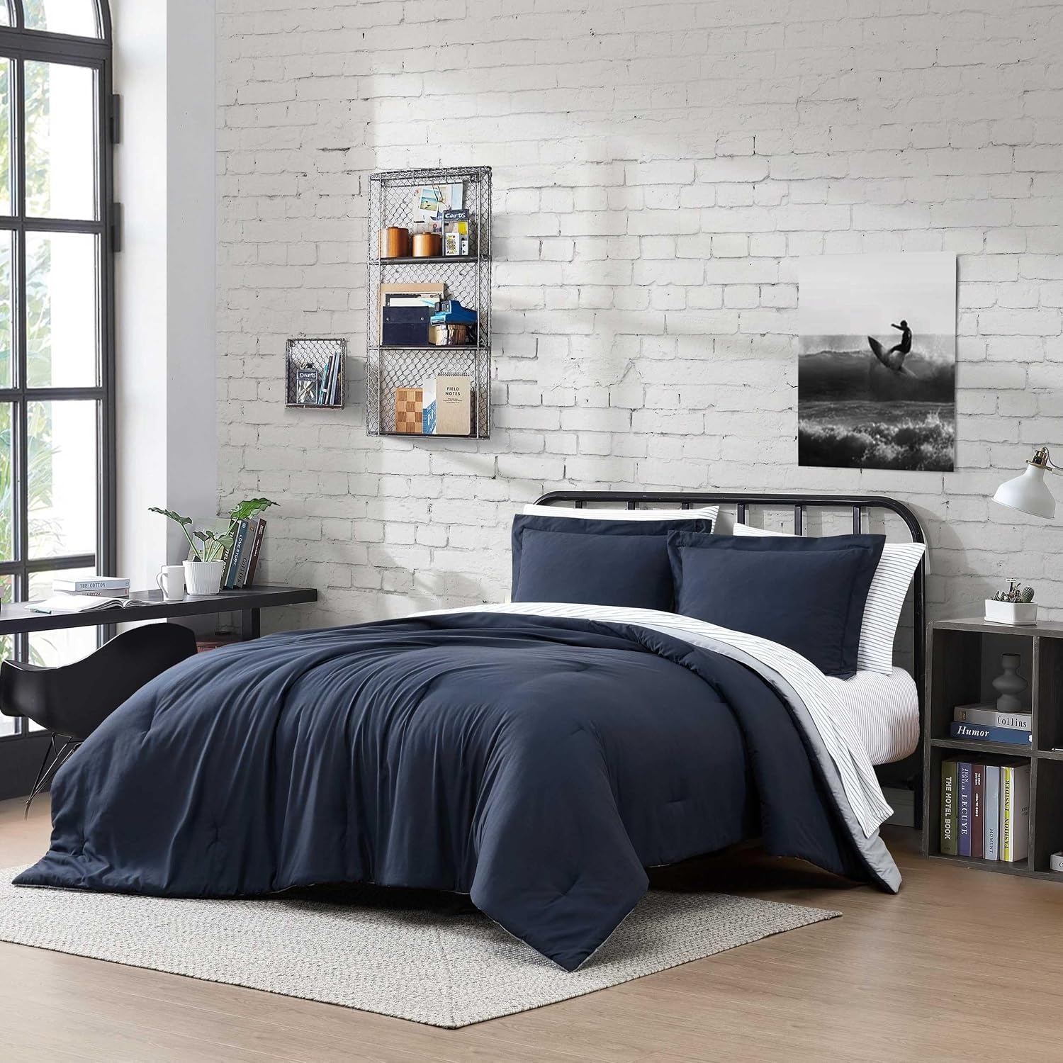 image:imageNautica Twin XL Comforter Set Soft amp Reversible Bedding with Bonus Bed Sheets amp Pillowcases 5Piece Bed Set Hayes SolidHarmead GreyHayes SolidHarmead Grey