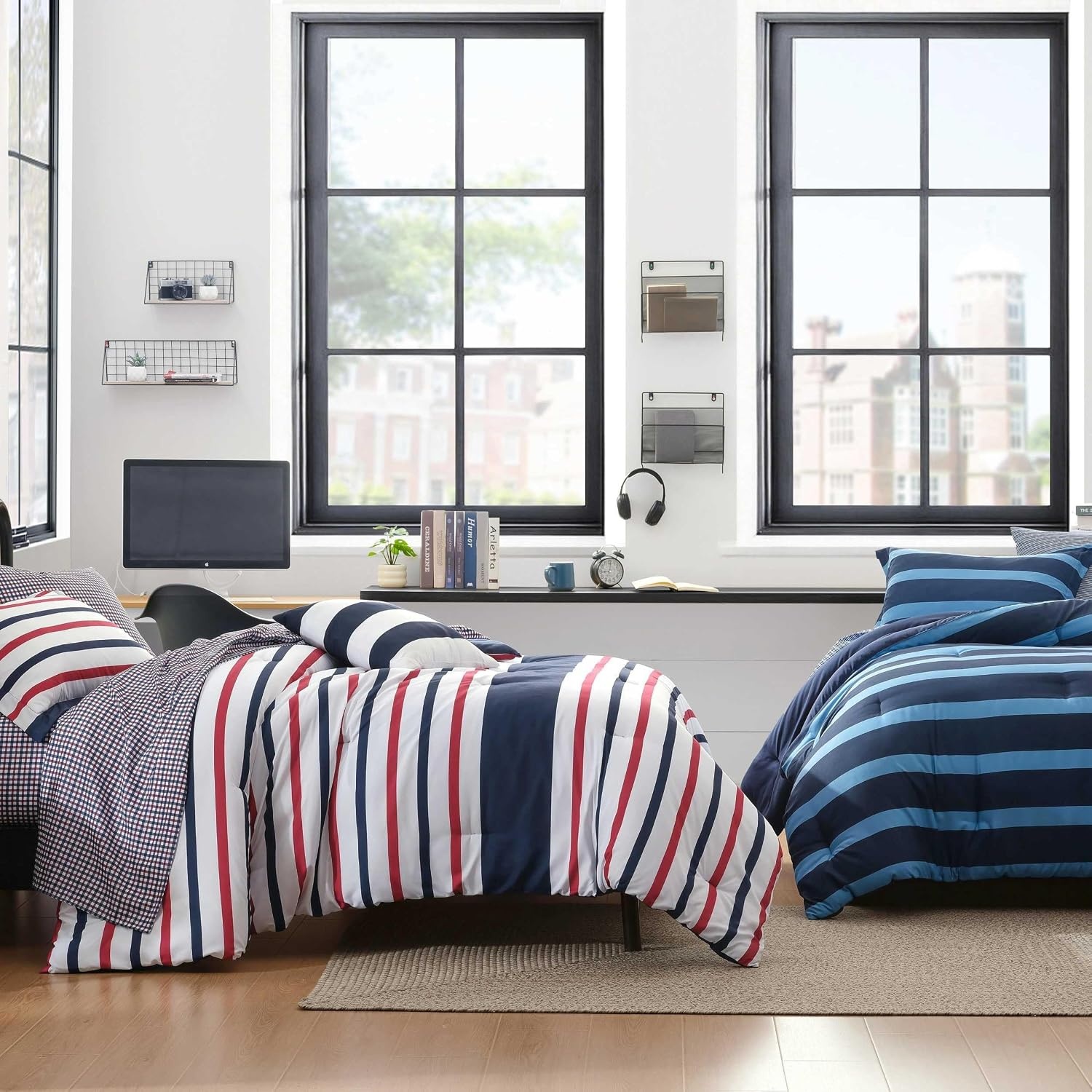 image:imageNautica Twin XL Comforter Set Soft amp Reversible Coastal Bedding with Matching Pillowcase Nautical Striped Bed Set Clove Hitch StripeSolid BlueClove Hitch StripeSolid Blue