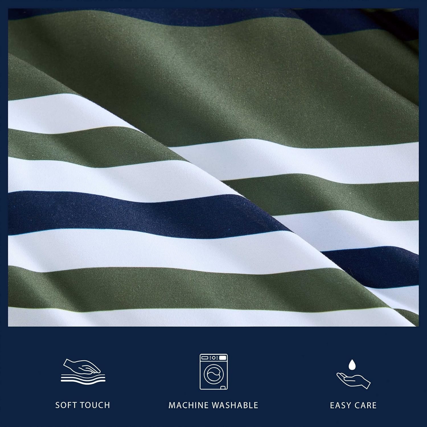 image:imageNautica Twin XL Comforter Set Soft amp Reversible Coastal Bedding with Matching Pillowcase Nautical Striped Bed Set Clove Hitch StripeSolid BlueUphaul StripeSolid Green