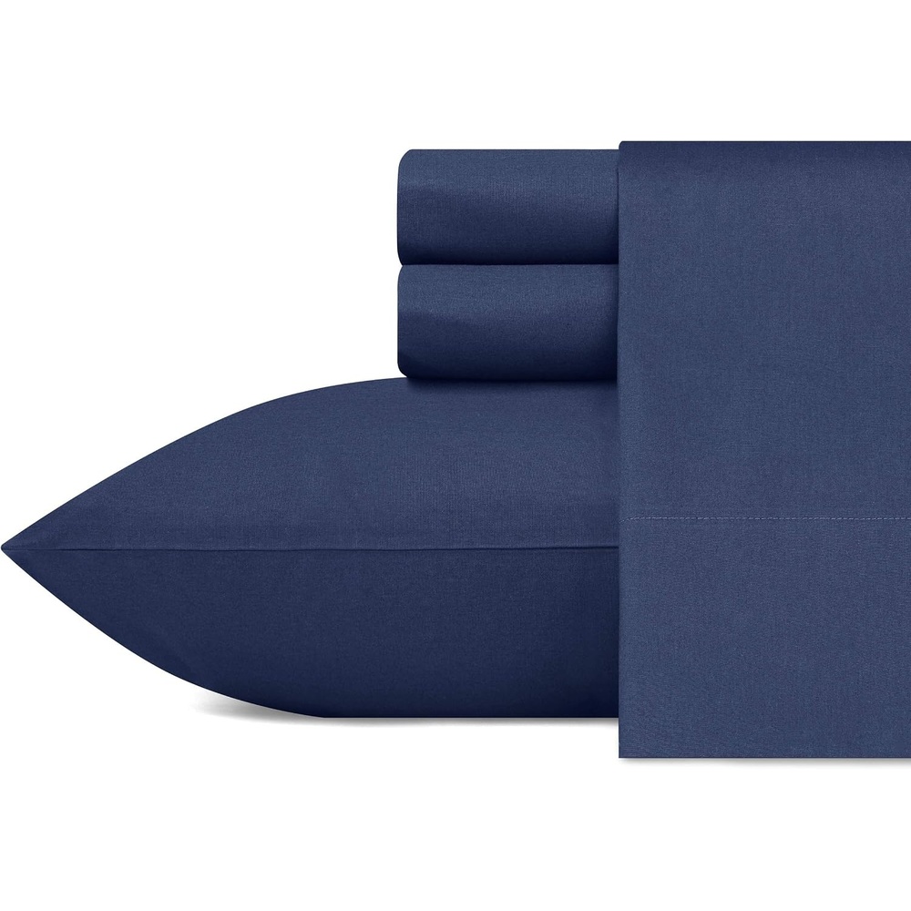 image:imageNautica Twin Bed Sheets Lightweight Cotton Percale Bedding Set with Matching Pillowcase Crisp amp Cool Dorm Essentials OekoTex Certified Bayview Solid GreenCaptains Navy