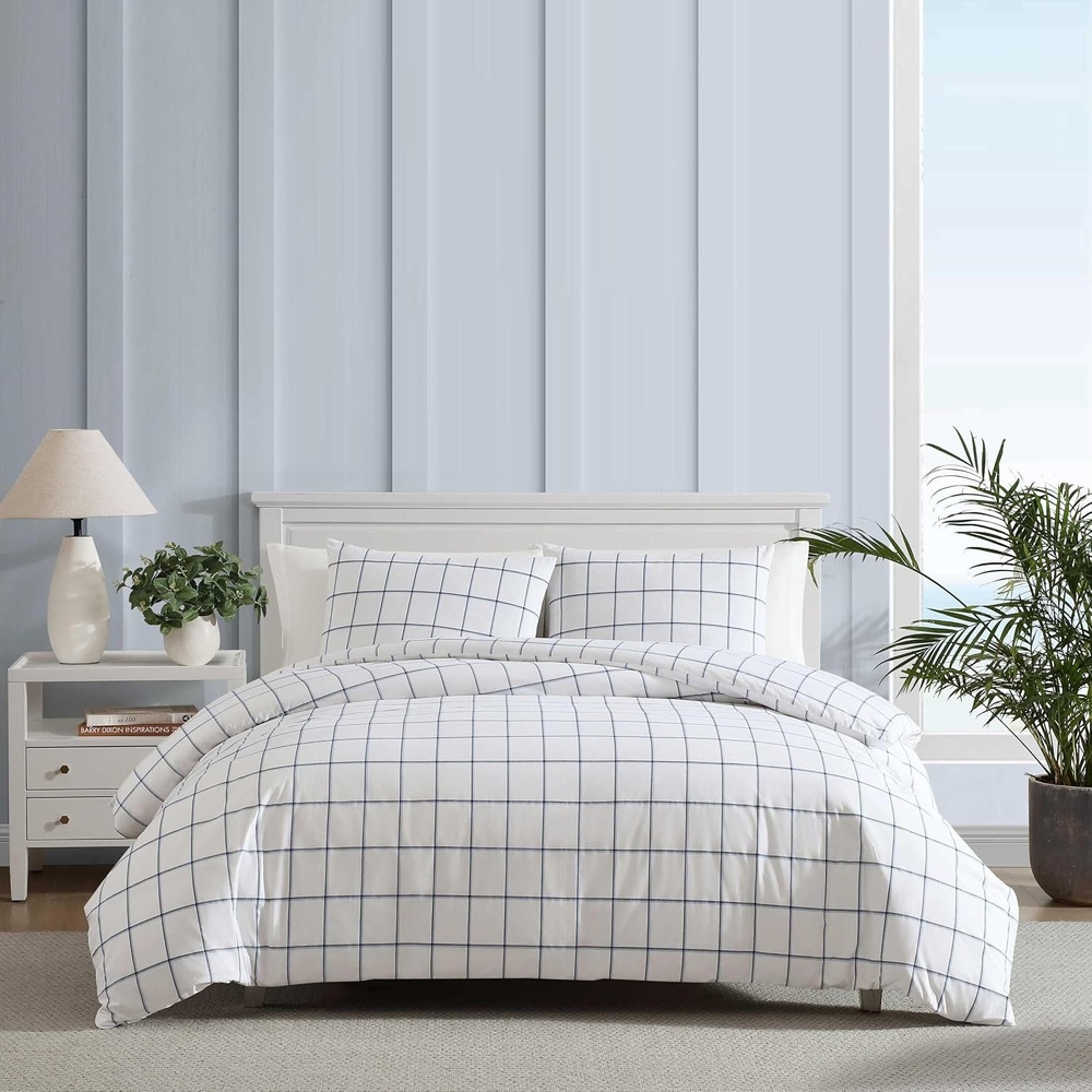 image:imageNautica Twin Duvet Cover Set Super Soft Cotton Bedding with Matching Shams Casual Home Decor OekoTex Certified Plot Blue TwinPlot Blue