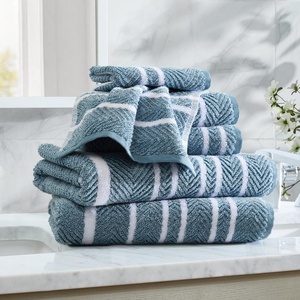 Nautica – Bath Towels, 100% Soft & Absorbent Plush Cotton Towels with Yarn Dye Loops, Medium Weight Bathroom Towels (Cruise Along Blue, 6 Piece)(Cruise Along Blue)