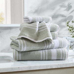 Nautica – Bath Towels, 100% Soft & Absorbent Plush Cotton Towels with Yarn Dye Loops, Medium Weight Bathroom Towels (Cruise Along Blue, 6 Piece)(Windward Green)
