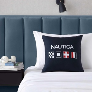 Nautica – Decorative Pillow, Soft & Plush Printed Throw Pillow, Square Pillow for Bed or Couch (Flag Blue, 18″ x 18″)(Flag Blue)