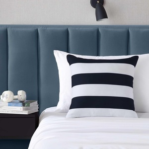 Nautica – Decorative Pillow, Soft & Plush Printed Throw Pillow, Square Pillow for Bed or Couch (Flag Blue, 18″ x 18″)(Sailor Stripe Blue)