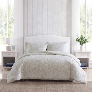 Nautica – Queen Comforter Set, Reversible Bedding with Matching Shams, Floral Room Decor, College Dorm Room Essentials (Tortola Blue)(Tortola Beige)