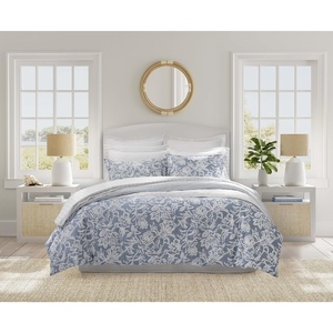 Nautica – Queen Comforter Set, Reversible Bedding with Matching Shams, Floral Room Decor, College Dorm Room Essentials (Tortola Blue)(Tortola Blue)
