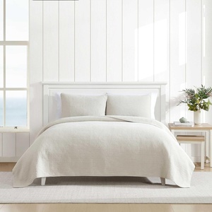 Nautica – Quilt Set, Super Soft Solid Washed Woven Cotton Bedding with Matching Sham, Casual Style Home Essentials (Seashore Stitch Beige, Twin)(Seashore Stitch Beige)