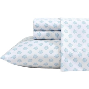 Nautica – Sheet Set, Breathable & Cooling Microfiber Bedding with Matching Pillowcase, Deep Pocket, Fully Elasticized (Coastal Coral Ocean Breeze Blue, Twin)(Coastal Coral Ocean Breeze Blue)