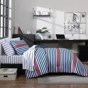 Nautica – Standard Quilted Sham, Yarn Dyed Cotton Bedding with Reversible Plaid Design, Lightweight Pillowcase, College Dorm Room Essentials (Adelson Blue)(Kennedy Stripe Navy)