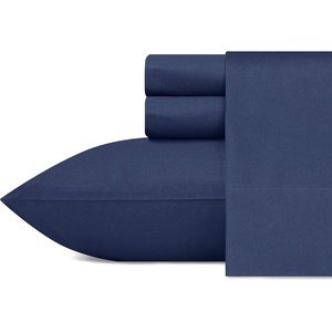 Nautica – Twin Bed Sheets, Lightweight Cotton Percale Bedding Set with Matching Pillowcase, Crisp & Cool, Dorm Essentials, Oeko-Tex Certified (Bayview Solid Green)(Captains Navy)