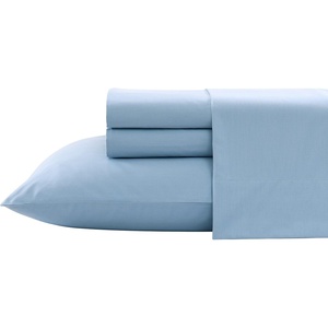 Nautica – Twin Bed Sheets, Lightweight Cotton Percale Bedding Set with Matching Pillowcase, Crisp & Cool, Dorm Essentials, Oeko-Tex Certified (Bayview Solid Green)(Lake Blue)