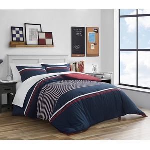 Nautica – Twin Duvet Cover Set, Soft Woven Cotton Bedding with a Breathable & Medium-Weight Feel, 2-Piece Bed Set with Matching Pillowcase (Mineola Navy)(King)