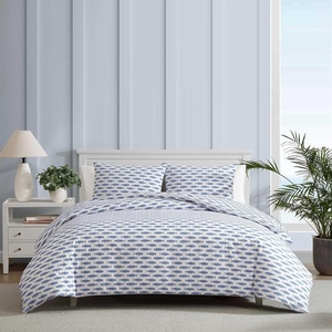 Nautica – Twin Duvet Cover Set, Super Soft Cotton Bedding with Matching Sham(s), Casual Home Decor, Oeko-Tex Certified (Plot Blue, Twin)(Woodblock Fish Blue)