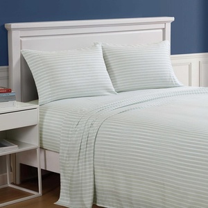 Nautica – Twin Size Sheet Set, Crisp & Cool Bedding with a Light and Breathable Feel, 3 Piece Bed Sheets with Deep Pocket Fitted Sheet & Matching Pillowcase (Beasley Stripe Green)(Beasley Stripe Green)