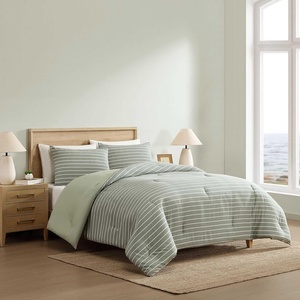 Nautica – Twin XL Size Comforter Set, Reversible & Soft Bedding Set with Matching Pillowcase, Nautical Stripe Bedroom Bedding, Park Stripe Sage Green(Park Stripe Sage Green)