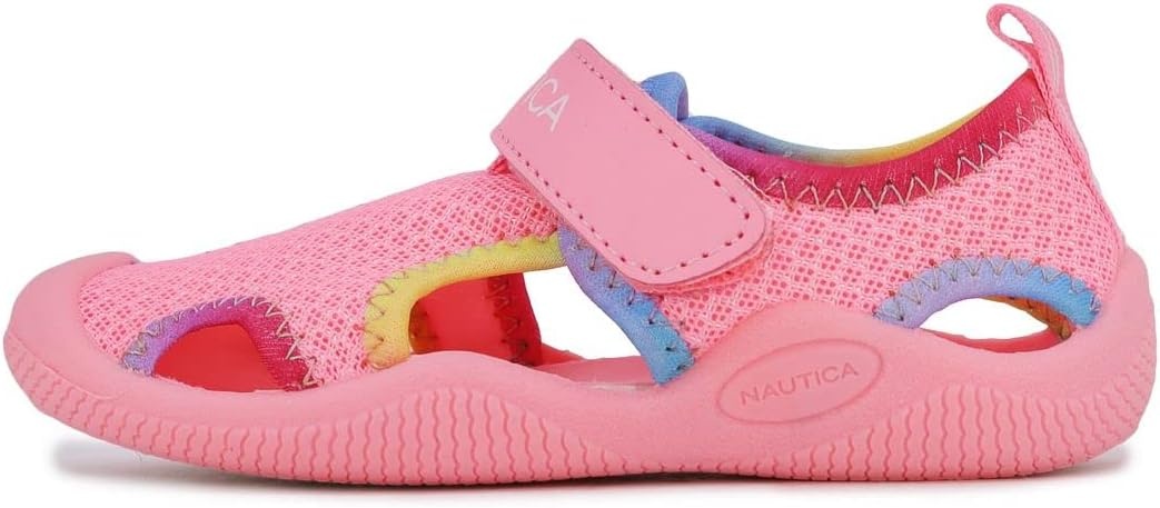 image:imageNautica Kids Water Shoes for Boys Girls Toddler Quick Dry Swim Shoes Aqua Socks Beach Pool Closed Toe Barefoot Summer Watershoes for Toddlers Size 512Pink Rainbow
