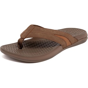 Nautica Men’s Flip Flop, Beach Sandal, Boat Slide, Water Slippers(Tan-danix)