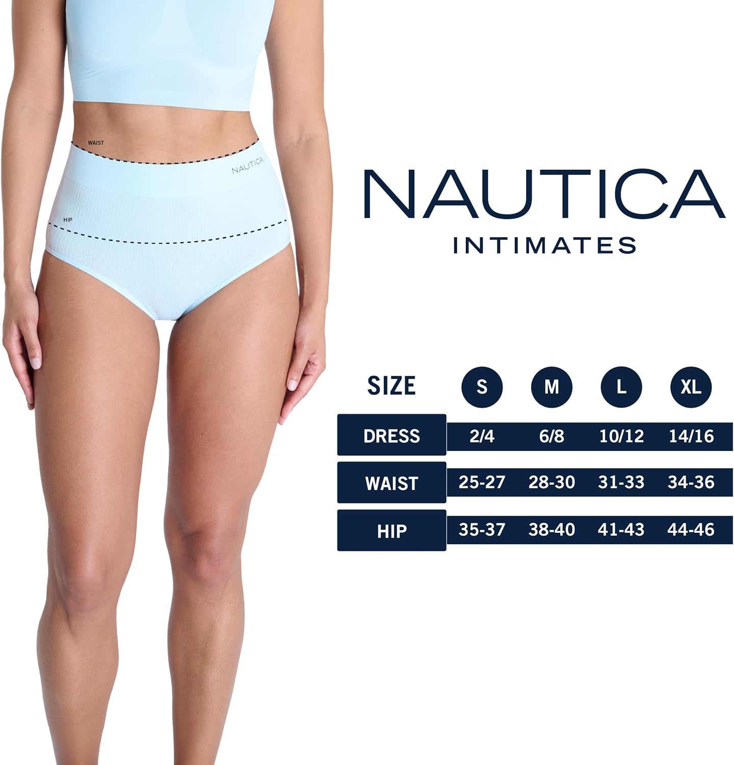image:imageNautica Womens Seamless Ribbed Knit Brief Underwear Set 5PackApril BreezeMid Heather GreyBlackTrinity BlueFrosted Mint