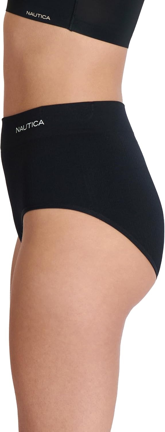 image:imageNautica Womens Seamless Ribbed Knit Brief Underwear Set 5PackApril BreezeMid Heather GreyBlackTrinity BlueFrosted Mint