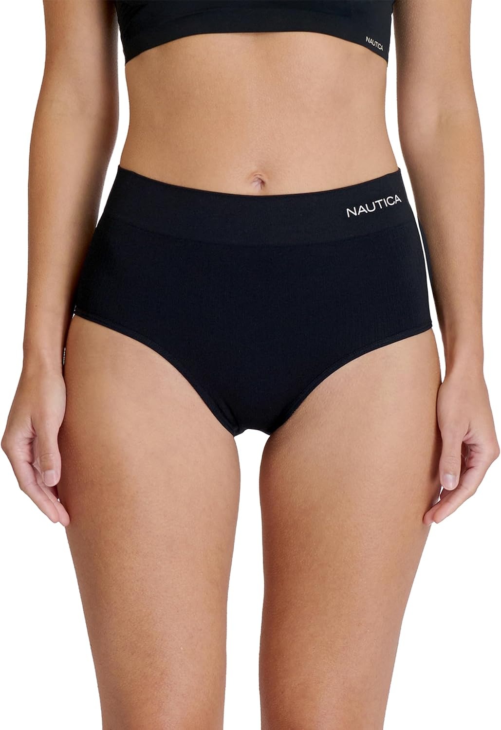 image:imageNautica Womens Seamless Ribbed Knit Brief Underwear Set 5PackApril BreezeMid Heather GreyBlackTrinity BlueFrosted Mint