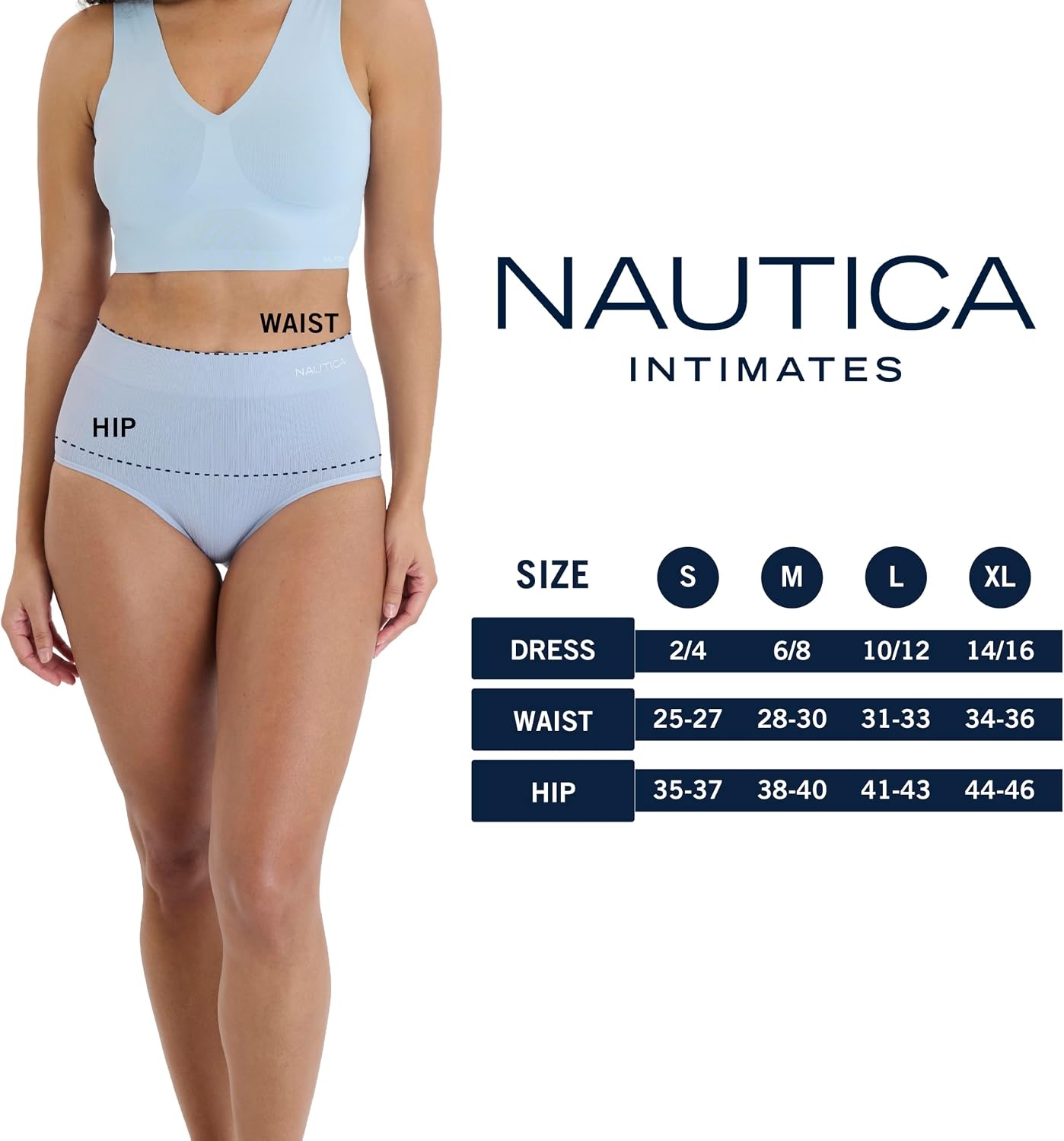 image:imageNautica Womens Seamless Ribbed Knit Brief Underwear Set 5PackBlackWhite SwanMorning MistMid Heather GreyMisty Pond