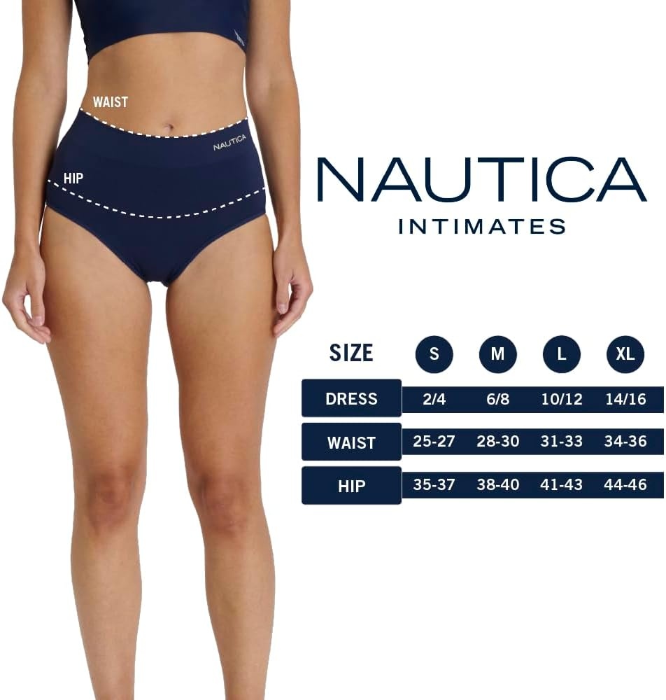 image:imageNautica Womens Seamless Ribbed Knit Brief Underwear Set 5PackSoft TaupeBlackWhiteMd Heather GreyNocturnal Navy