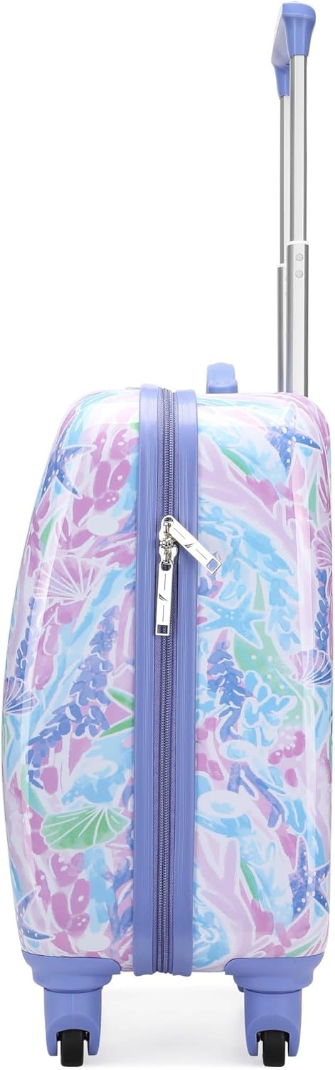 image:imageNautica Kids 5pc Luggage Set 18 Hardside Carryon Suitcase Pastel Shell Airline Approved Rolling Upright With Wheels 5pc Travel SetPastel Shell