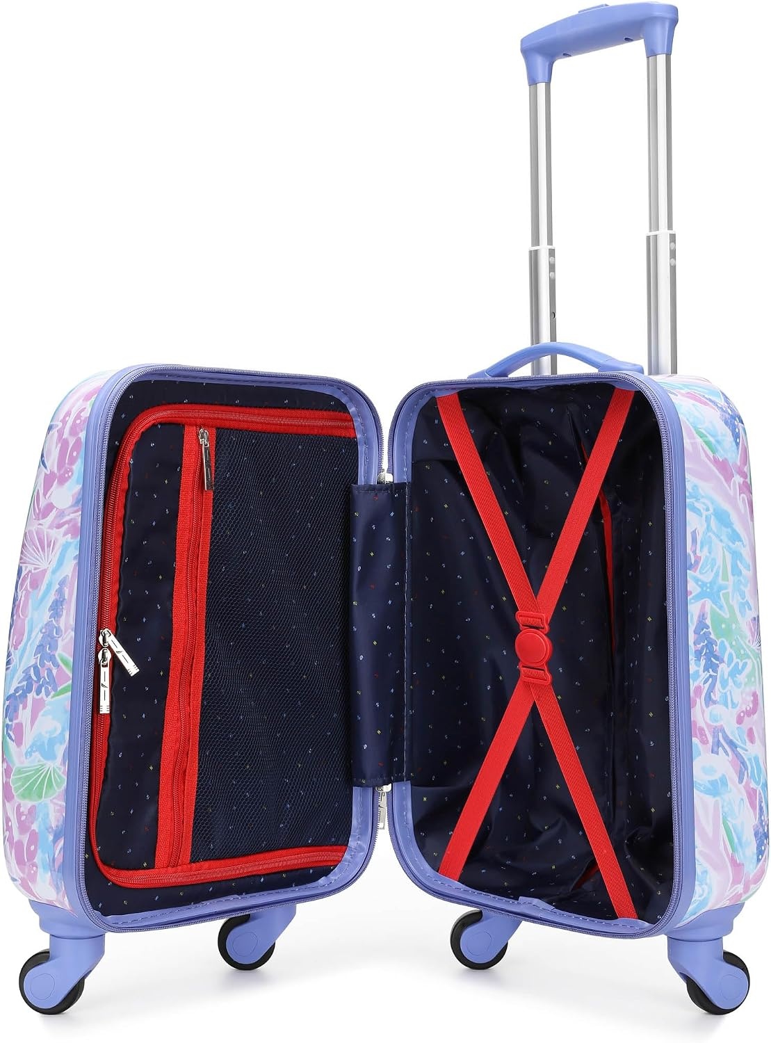 image:imageNautica Kids 5pc Luggage Set 18 Hardside Carryon Suitcase Pastel Shell Airline Approved Rolling Upright With Wheels 5pc Travel SetPastel Shell
