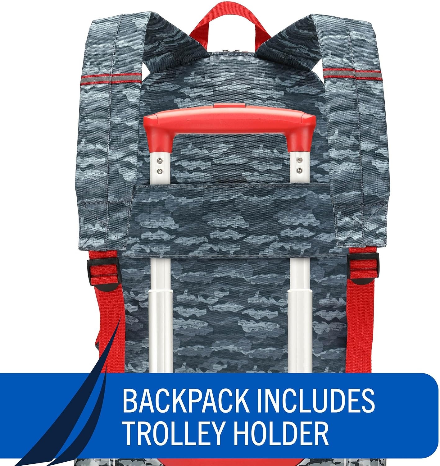 image:imageNautica Kids 5pc Luggage Set 18 Hardside Carryon Suitcase Pastel Shell Airline Approved Rolling Upright With Wheels 5pc Travel SetShark Attack 5pc Travel Set