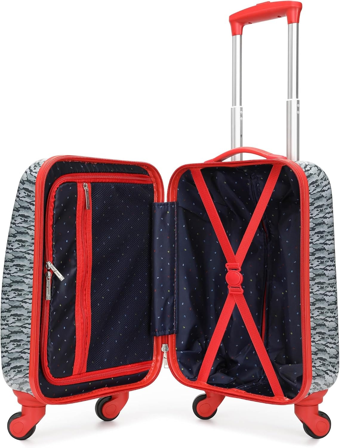 image:imageNautica Kids 5pc Luggage Set 18 Hardside Carryon Suitcase Pastel Shell Airline Approved Rolling Upright With Wheels 5pc Travel SetShark Attack