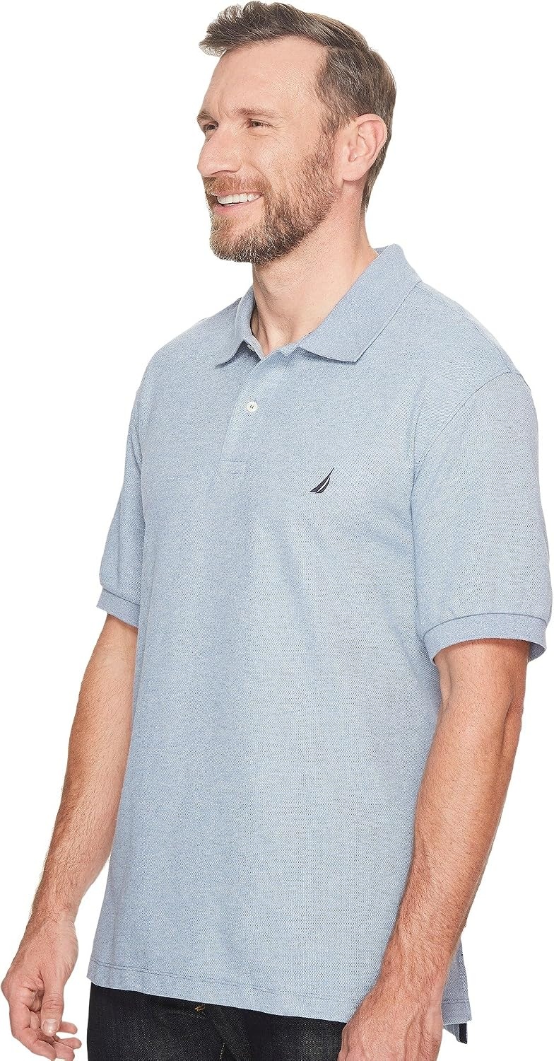 image:imageNautica Mens Short Sleeve Solid Deck Polo Shirt ShirtDeep Anchor Heather