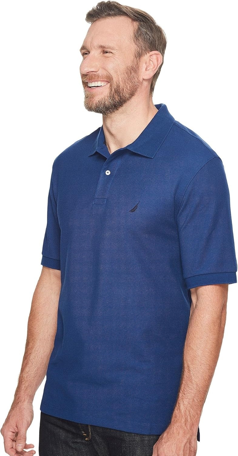 image:imageNautica Mens Short Sleeve Solid Deck Polo Shirt ShirtEstate Blue