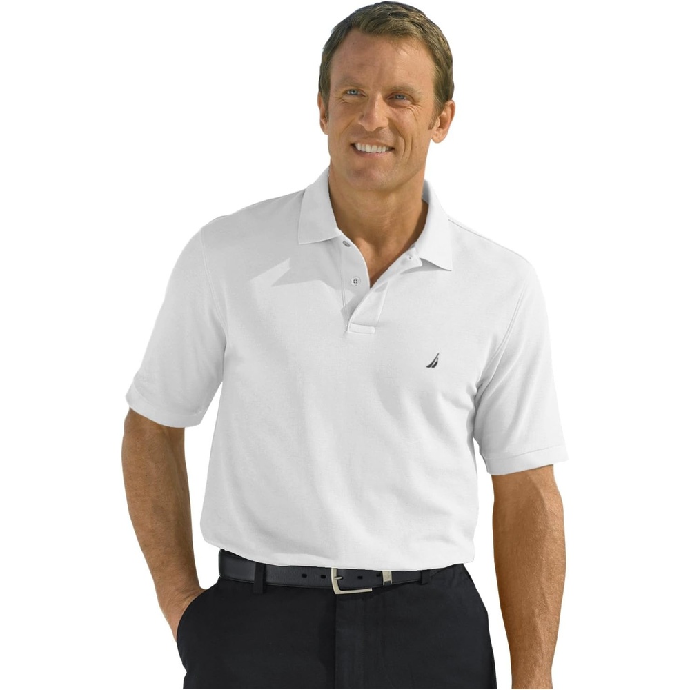 image:imageNautica Mens Short Sleeve Solid Deck Polo Shirt ShirtBright White