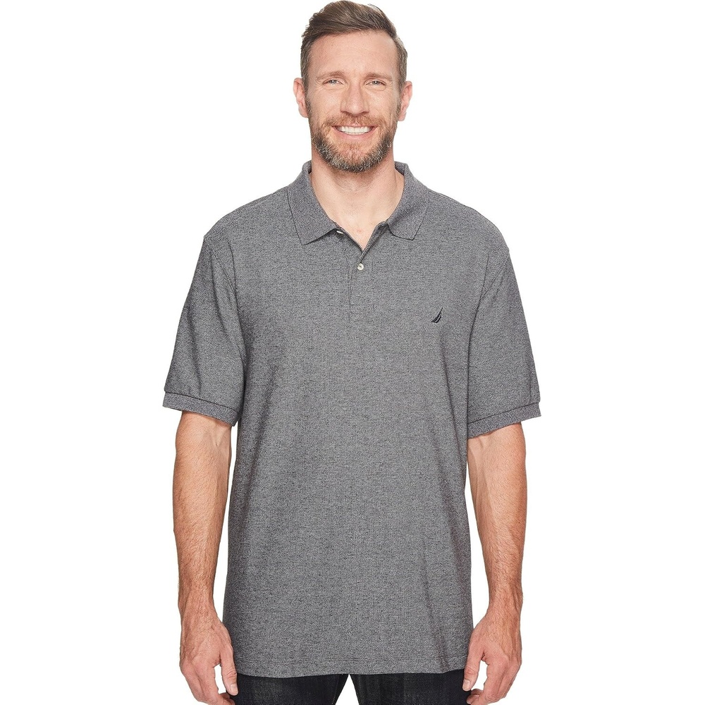 image:imageNautica Mens Short Sleeve Solid Deck Polo Shirt ShirtCharcoal Heather