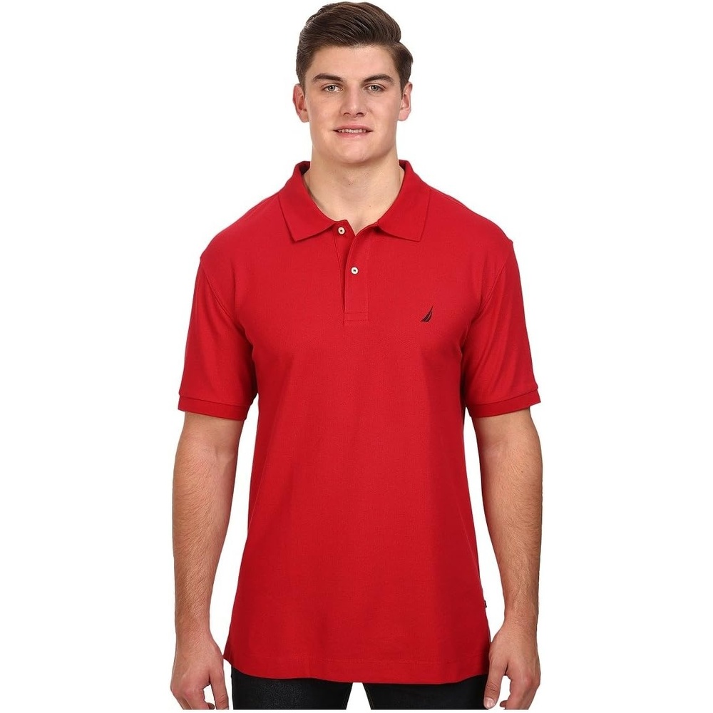image:imageNautica Mens Short Sleeve Solid Deck Polo Shirt ShirtNautical Red