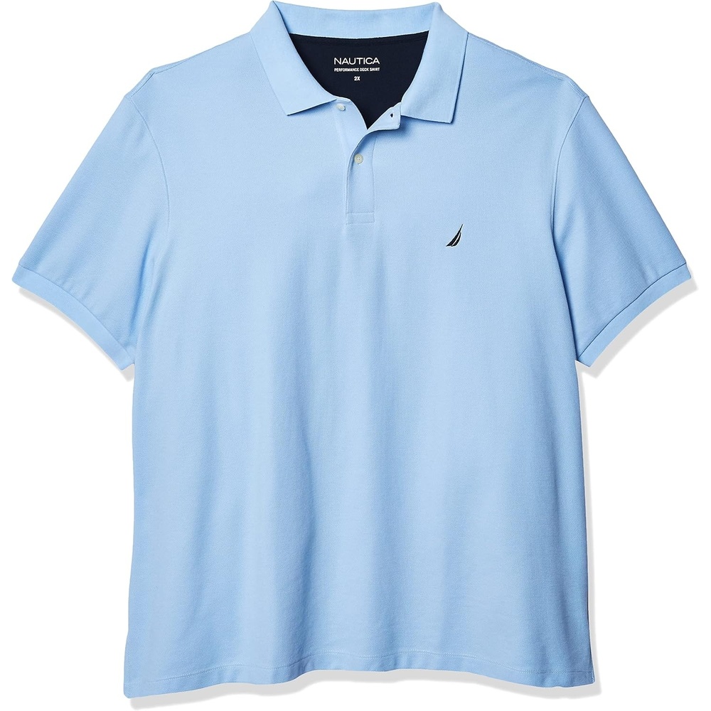 image:imageNautica Mens Short Sleeve Solid Deck Polo Shirt ShirtNoon Blue