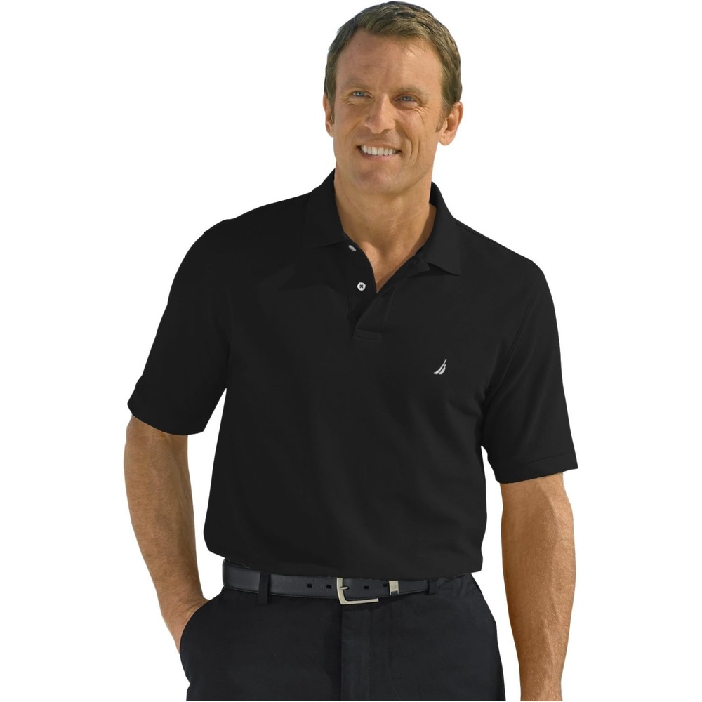 image:imageNautica Mens Short Sleeve Solid Deck Polo Shirt ShirtTrue Black