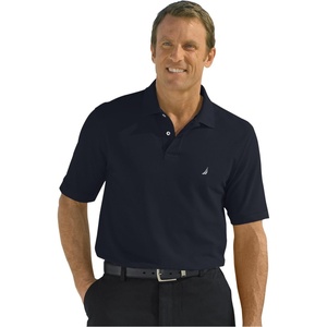 Nautica Men’s Short Sleeve Solid Deck Polo Shirt Shirt(Navy)