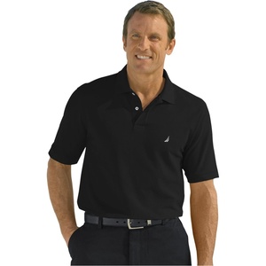Nautica Men’s Short Sleeve Solid Deck Polo Shirt Shirt(True Black)