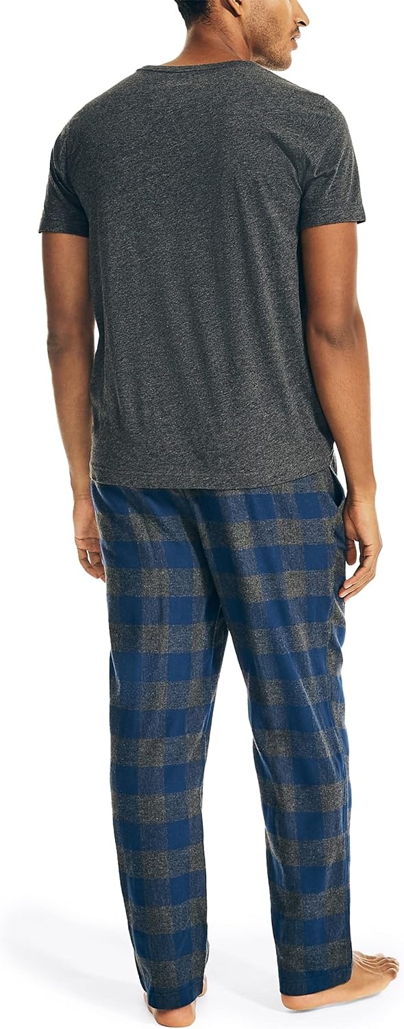 image:imageNautica Mens Flannel Pajama SetCharcoal Heather
