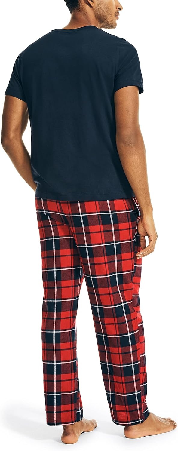 image:imageNautica Mens Flannel Pajama SetDeep Anchor Heather