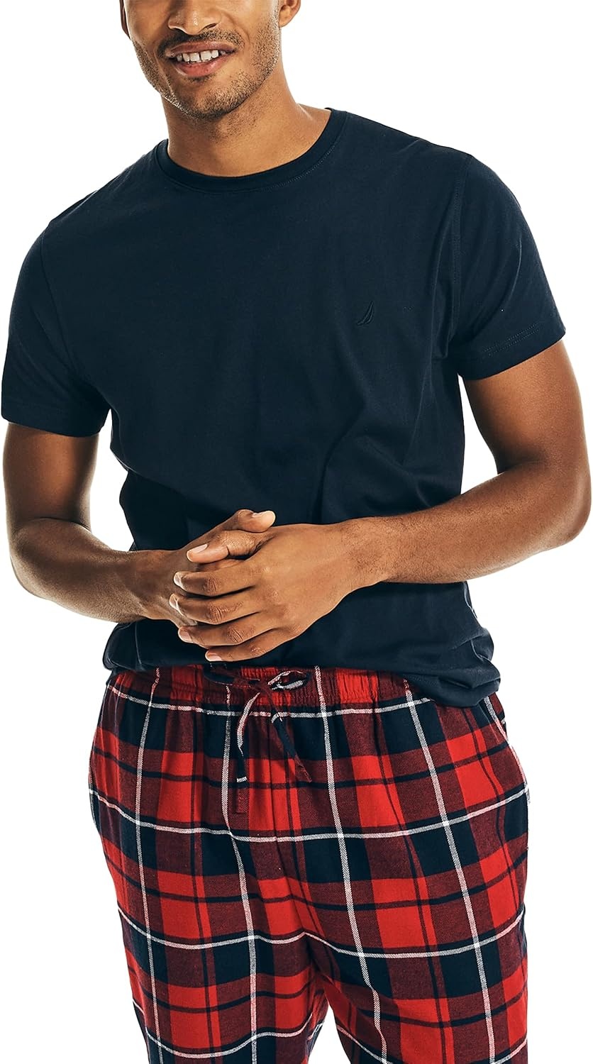 image:imageNautica Mens Flannel Pajama SetDeep Anchor Heather
