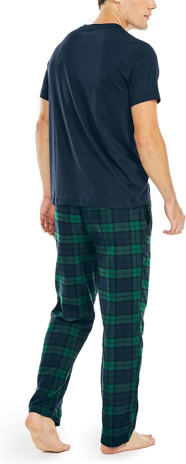 image:imageNautica Mens Flannel Pajama SetNavy