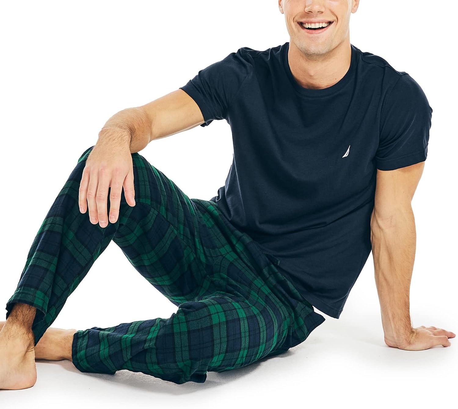 image:imageNautica Mens Flannel Pajama SetNavy