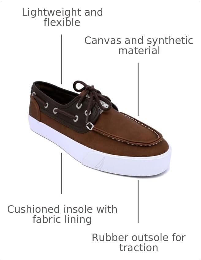 image:imageNautica Mens Casual Boat Shoes MocToe Loafers with Cushioned Insole Deck Fashion SneakerTan Brown Mix