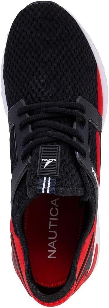 image:imageNautica Mens Sneakers Athletic Comfortable Casual LaceUp Fashion Walking ShoesBlack Red Aron